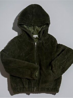 6point5 Olive Green Faux Fur Hooded Coat